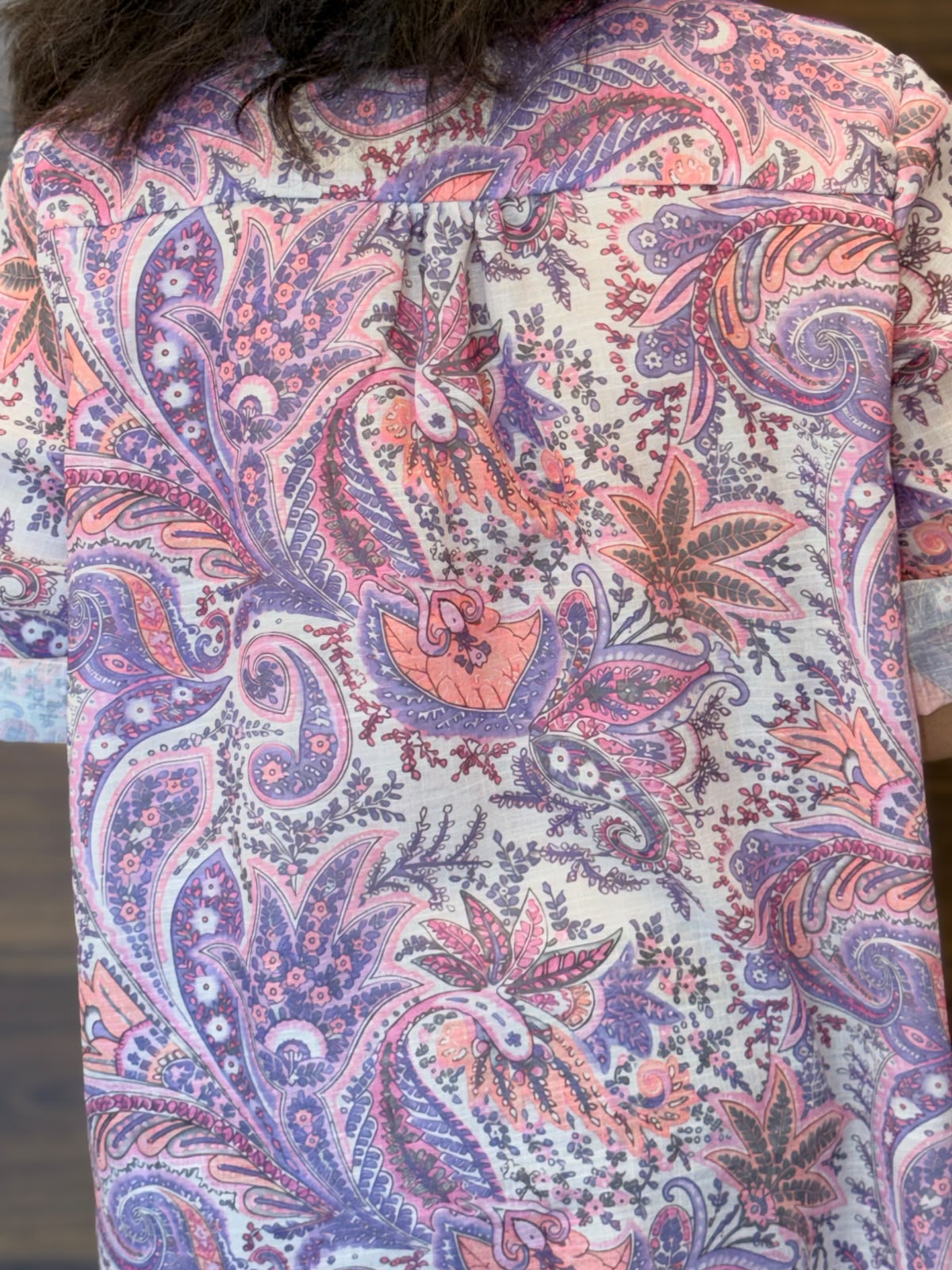Digital Print Purple Color Cotton Blend Shirt Top