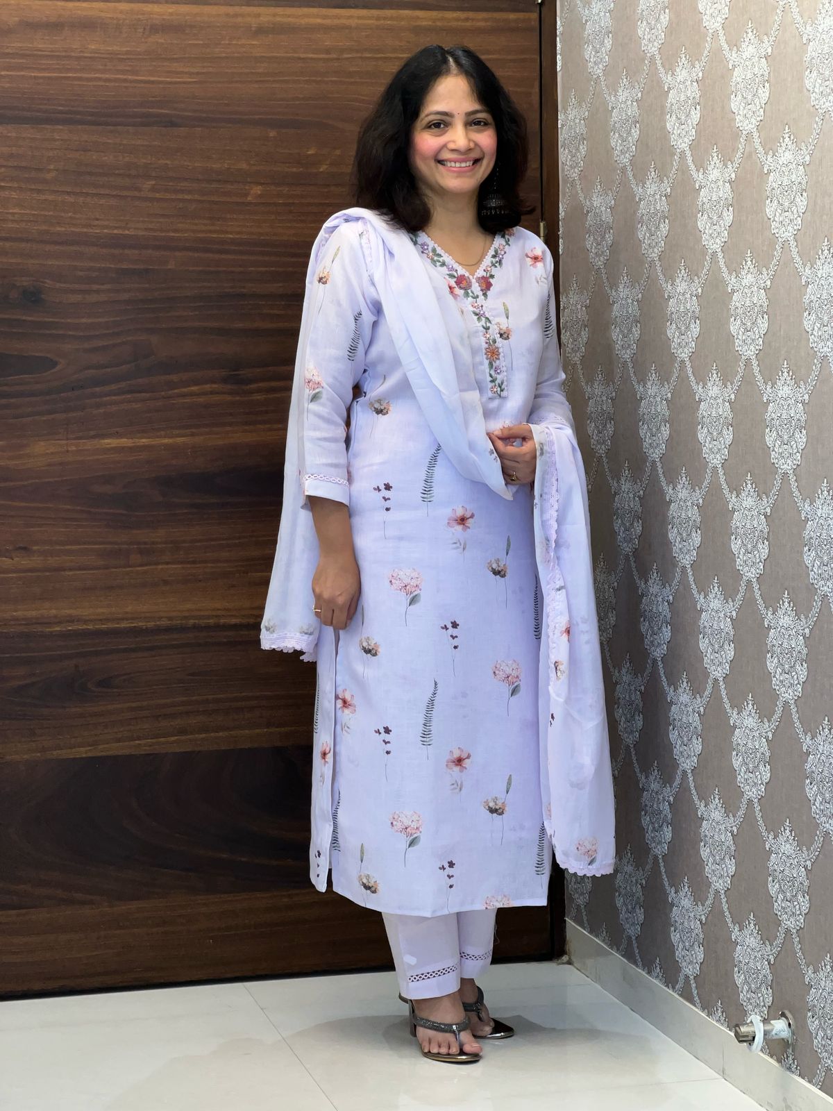 Light Lavender Color Linen 3PC Set