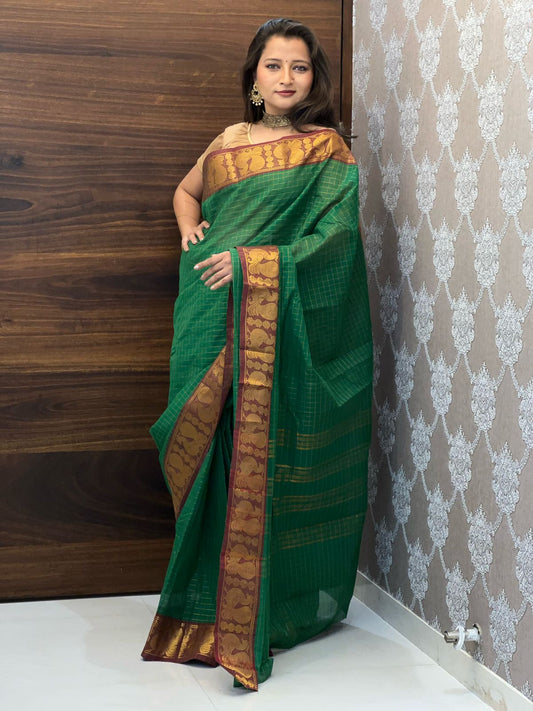 Green Color Madurai Cotton Saree