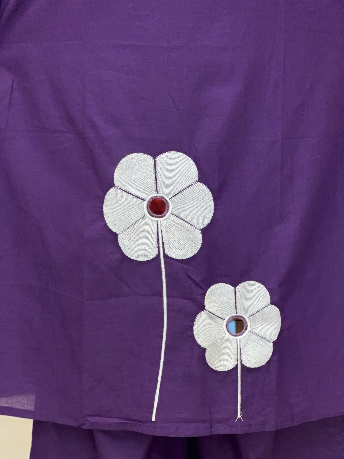 Purple Colour Pure Cotton Dupatta Set