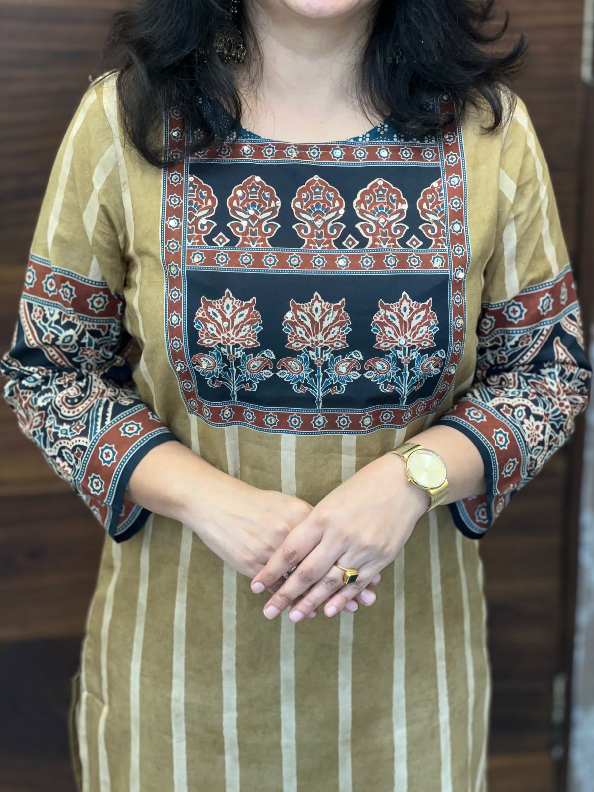 Digital Printed Mustard Yellow Colour Pure Cotton Dupatta Set