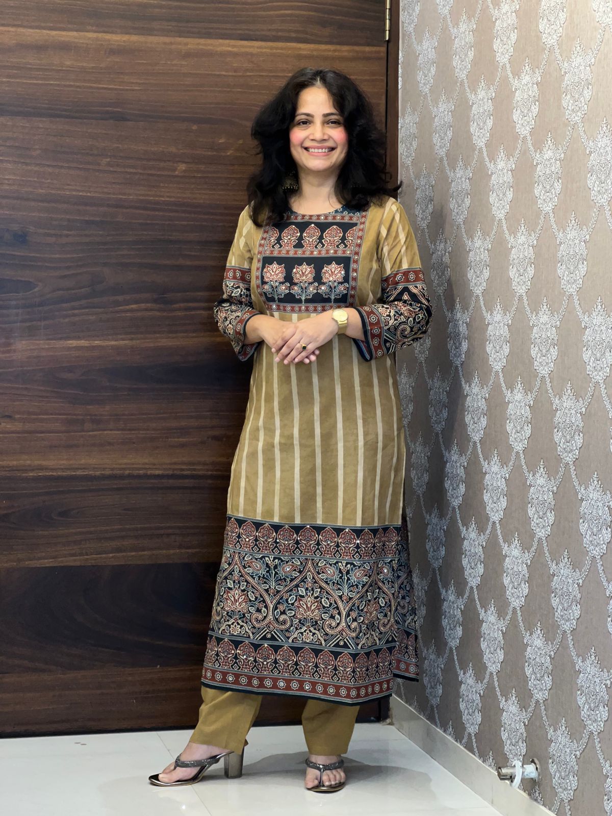 Digital Printed Mustard Yellow Colour Pure Cotton Dupatta Set