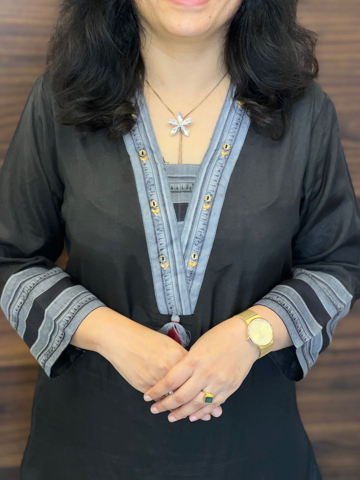 Black Colour Pure Muslin Dupatta Set