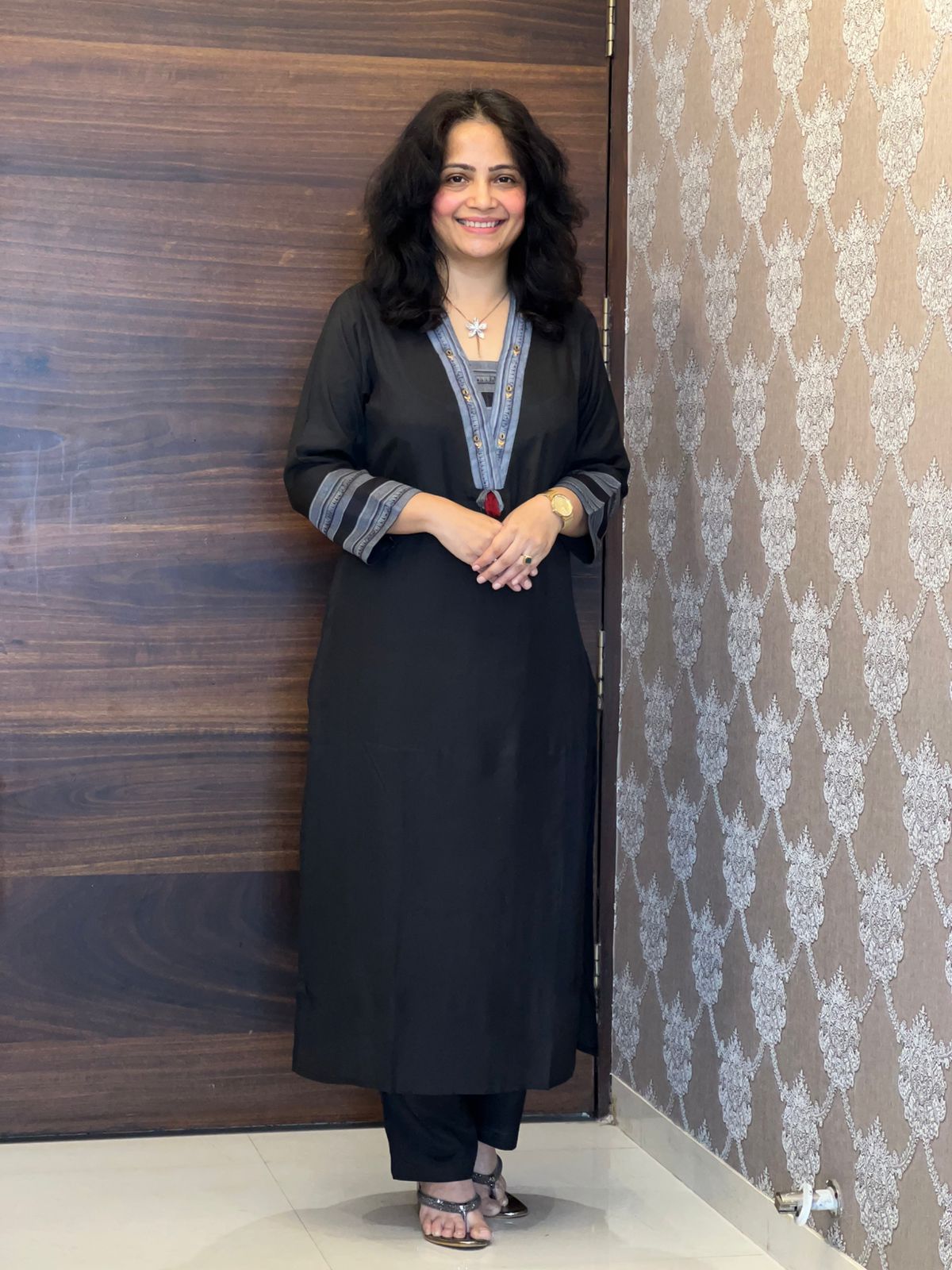 Black Colour Pure Muslin Dupatta Set