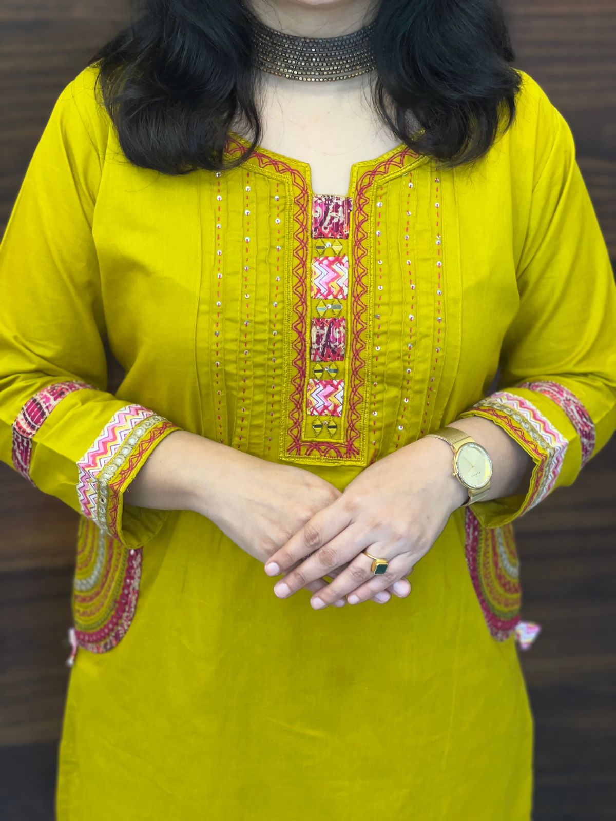 Yellow Colour Premium Cotton Dupatta Set