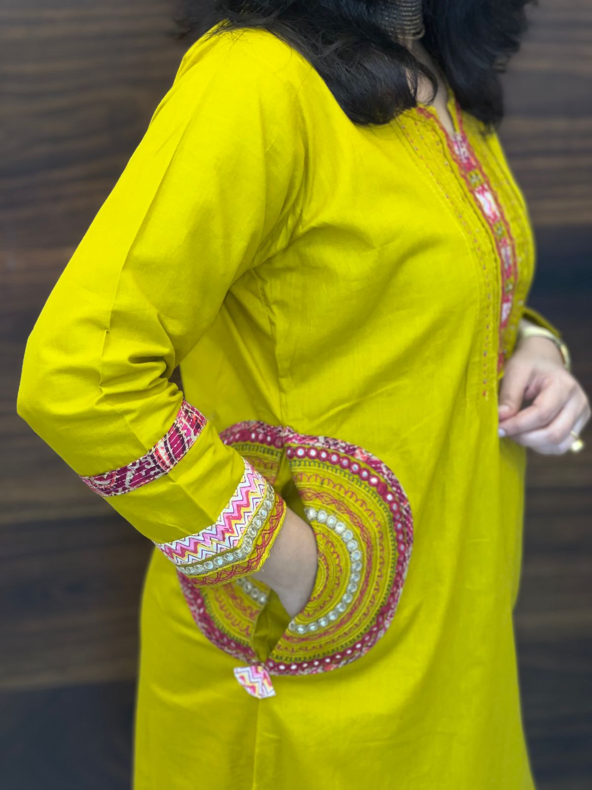 Yellow Colour Premium Cotton Dupatta Set