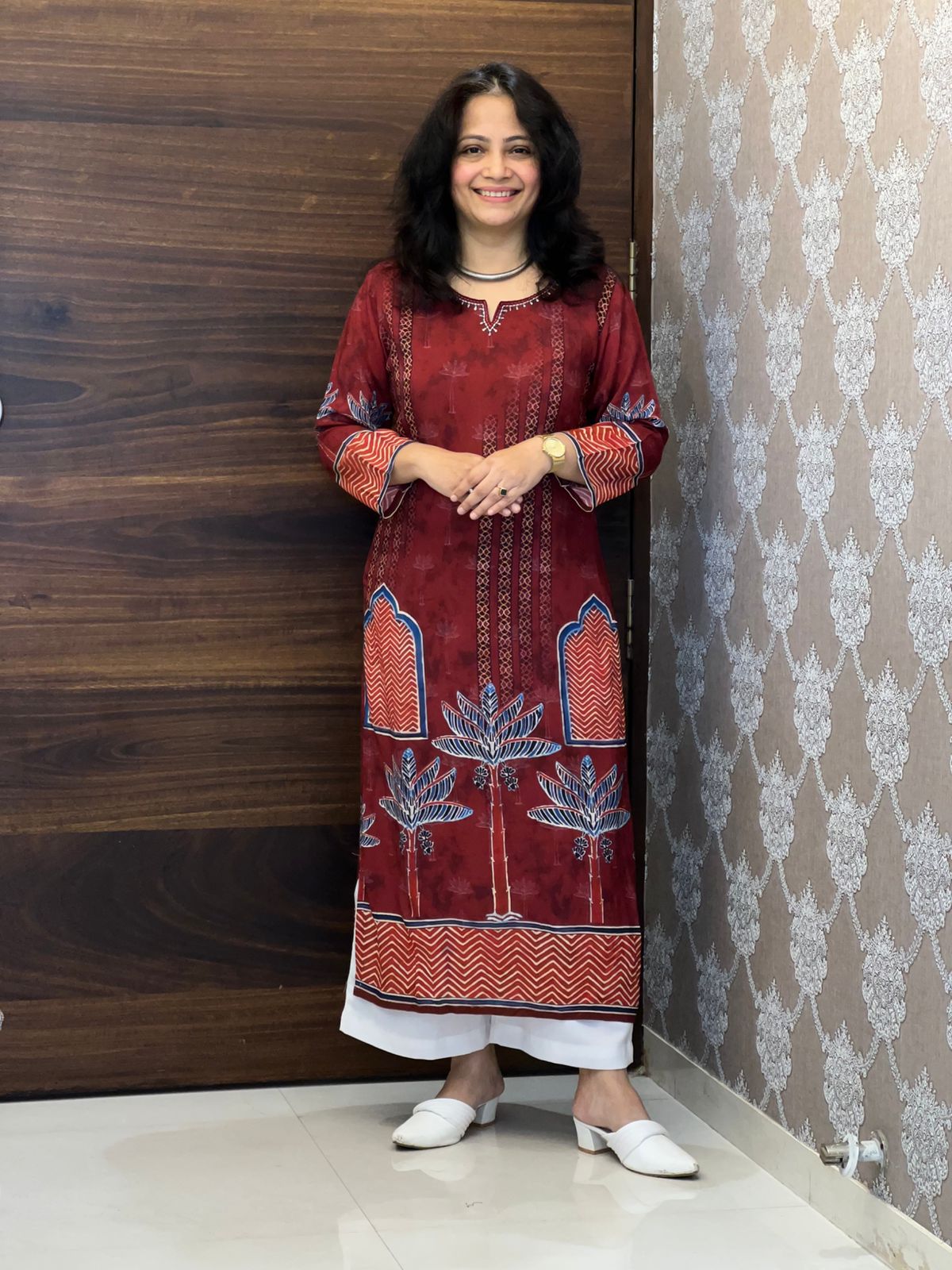 Maroon Color Premium Rayon Kurti