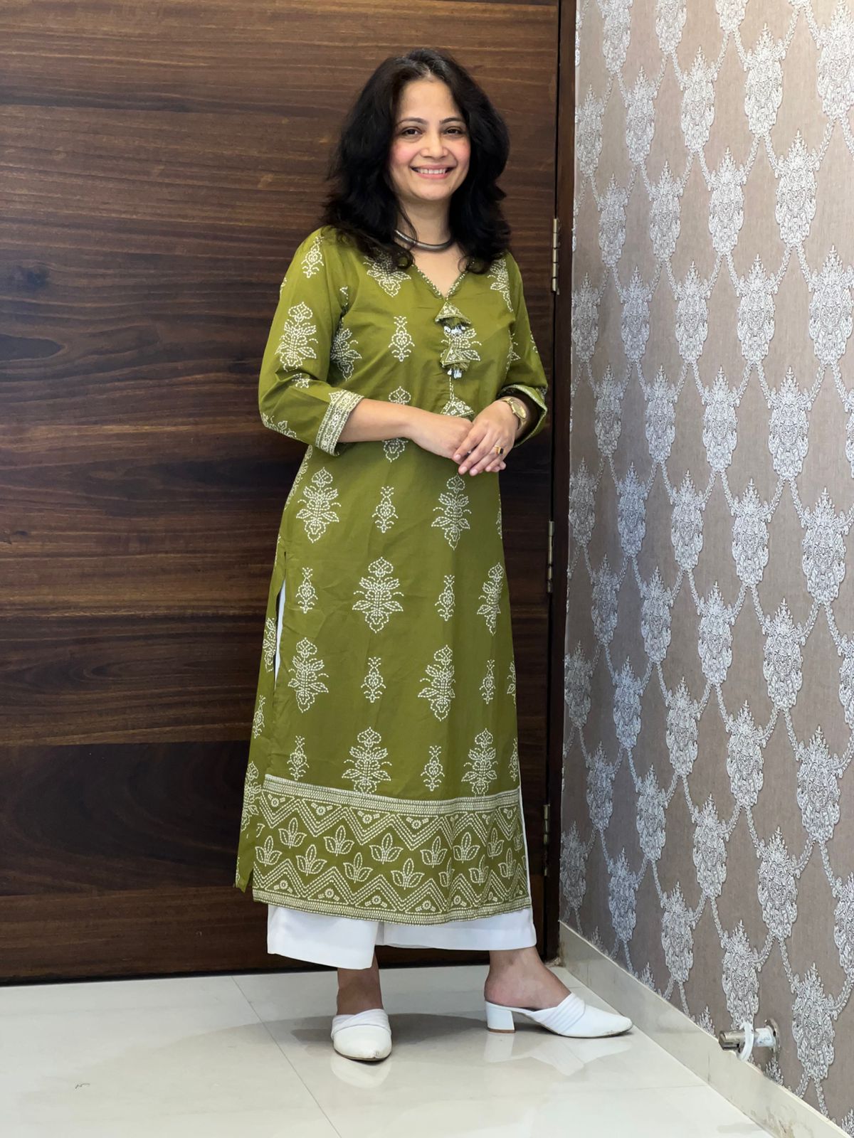 Green Color Pure Cotton Kurti