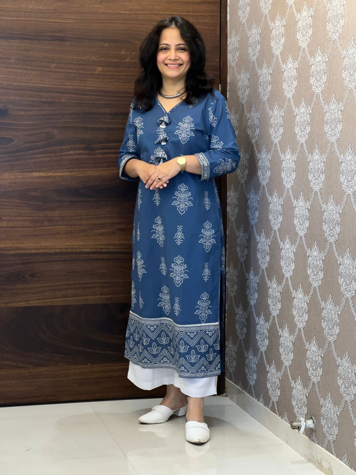 Blue Color Pure Cotton Kurti