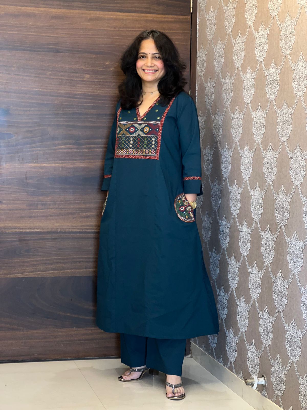 Peacock Colour Premium Cotton Dupatta Set