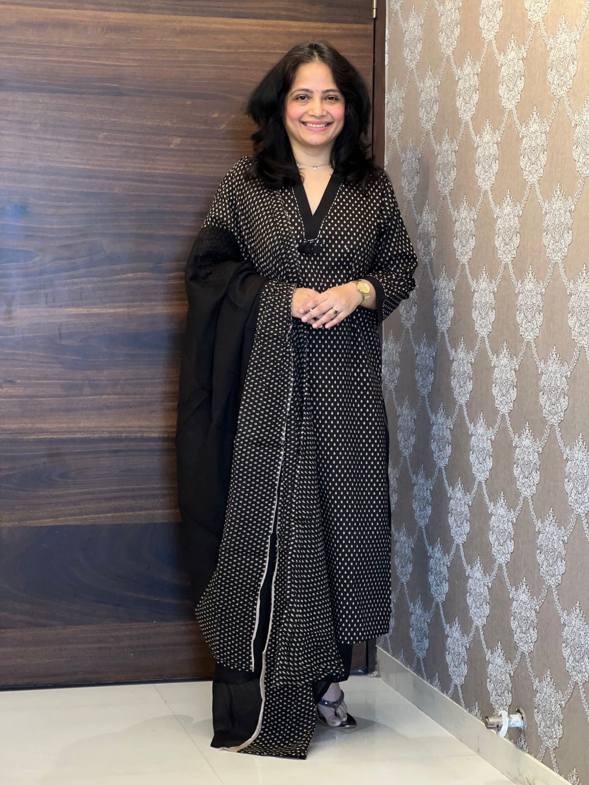 Grey Color Pure Cotton Dupatta Set