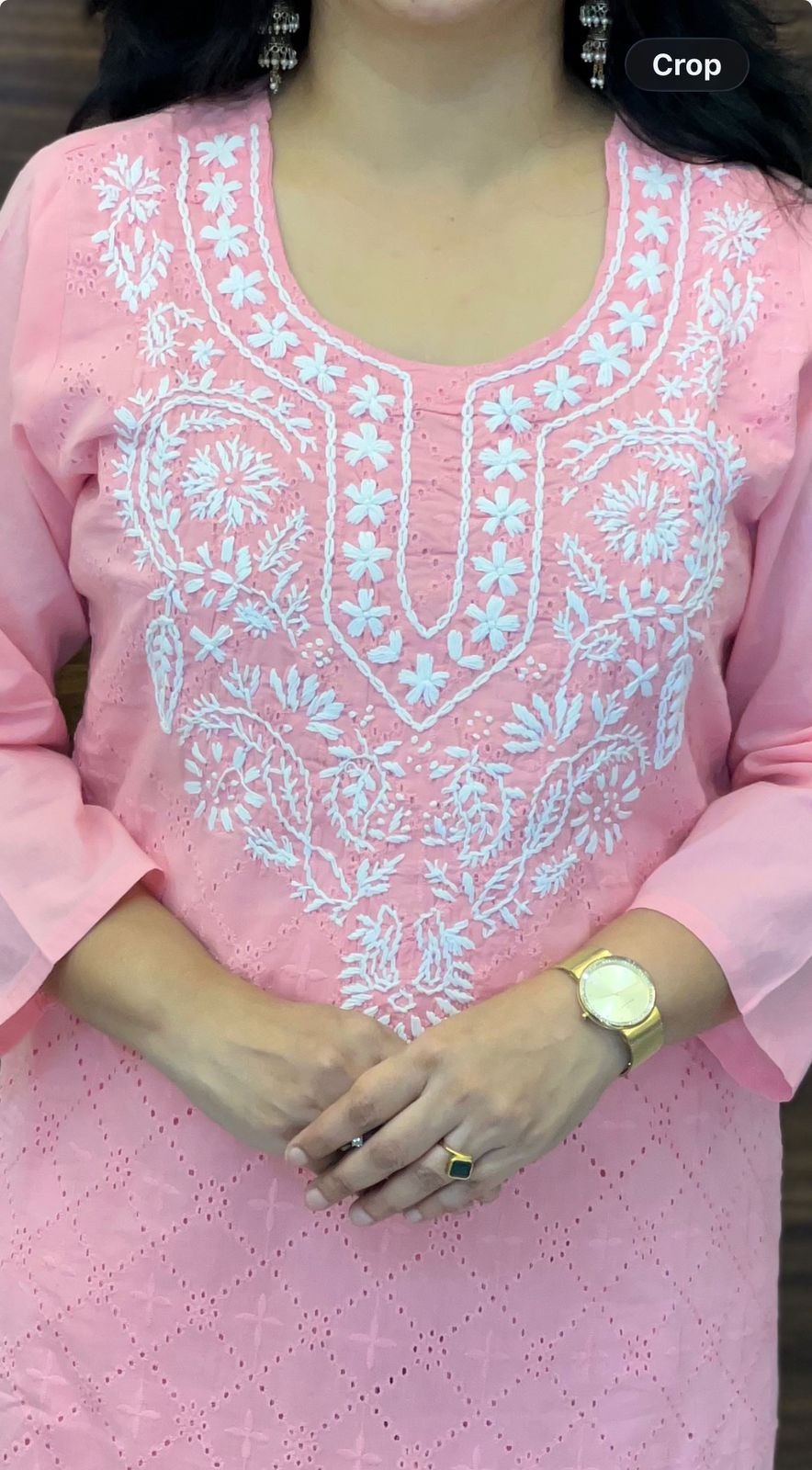 Soft Pastel Pink Colour Schiffli Cotton Dupatta Set
