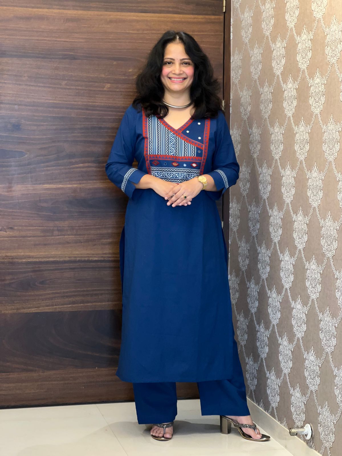 Blue Colour Pure Cotton Dupatta Set
