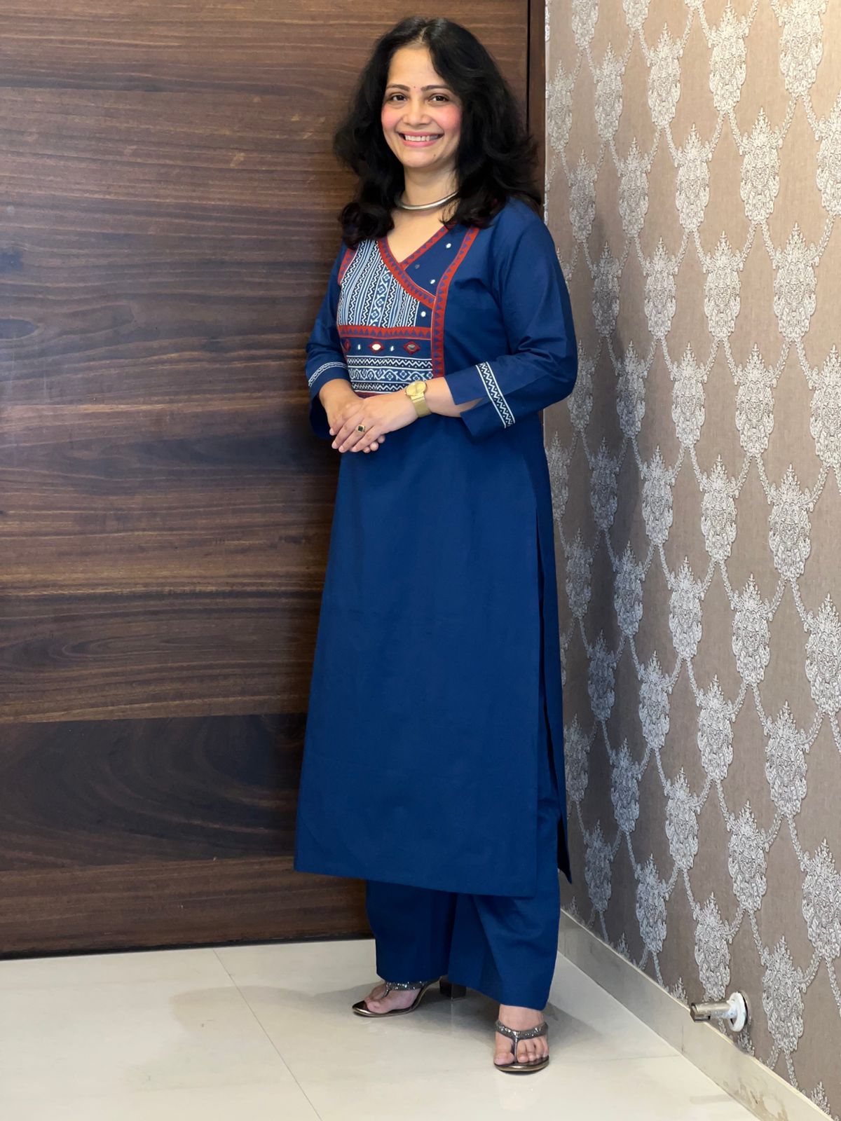 Blue Colour Pure Cotton Dupatta Set