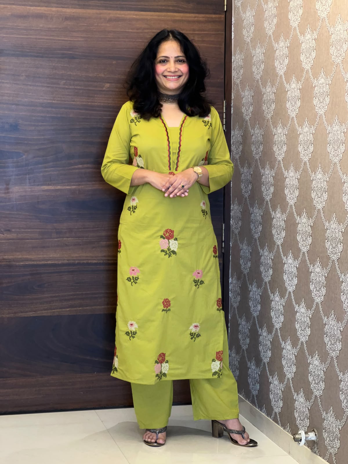 Pistachio Green Pure Cotton Dupatta Set