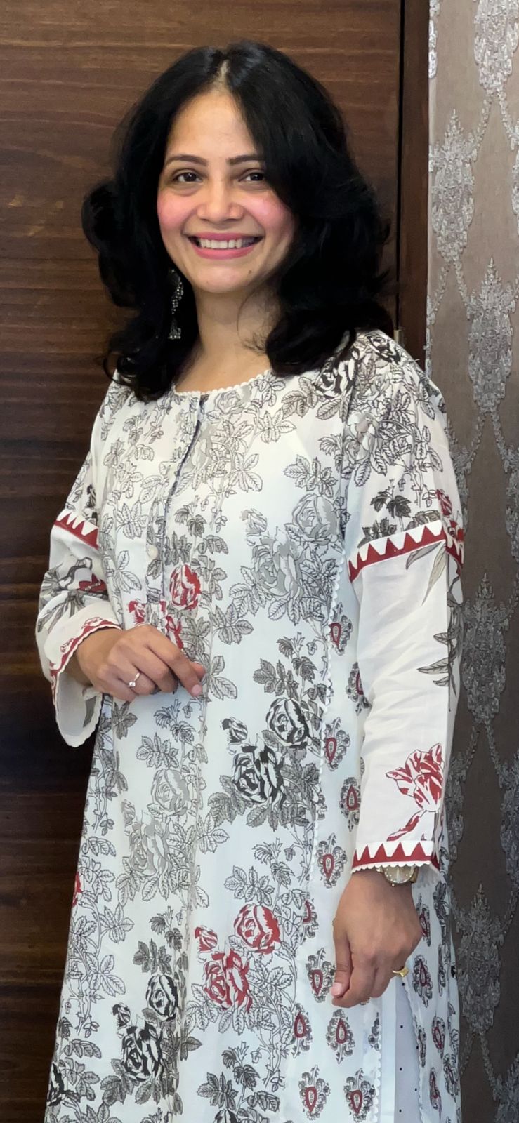 Black & White Pure Cotton Dupatta Set