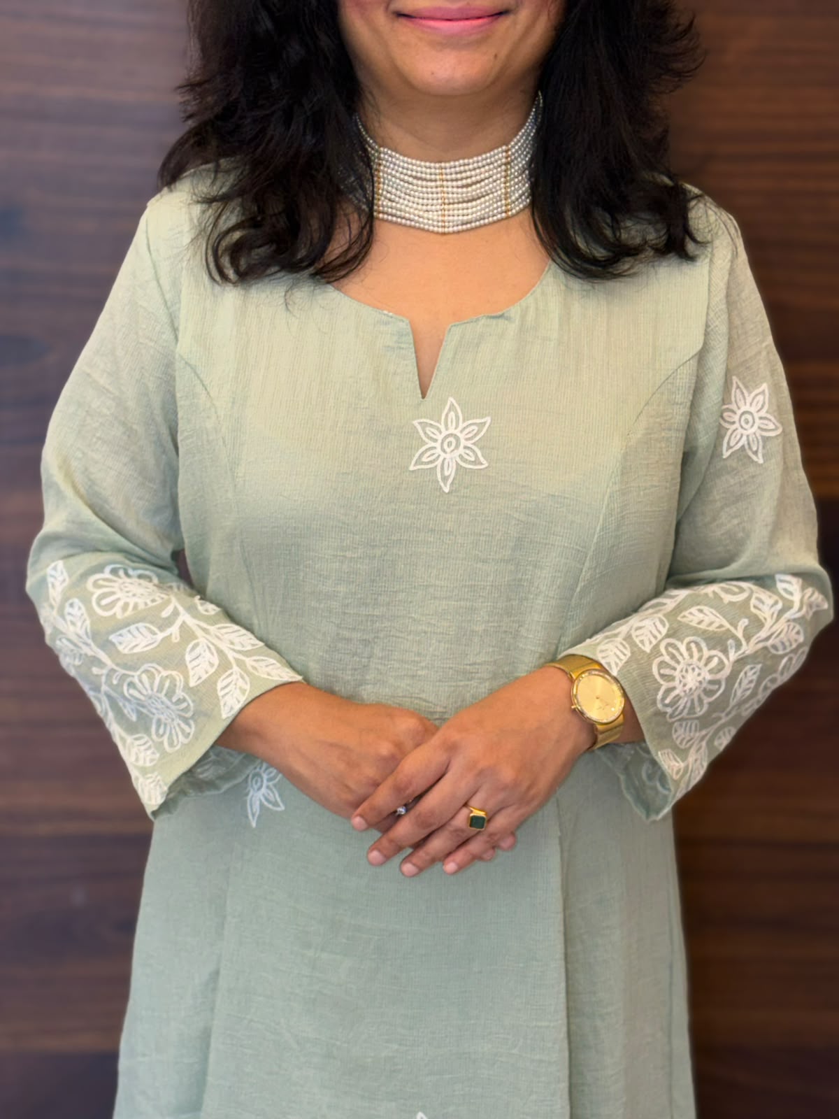 Pastel Mint Green Color Mul Chanderi Dupatta Set