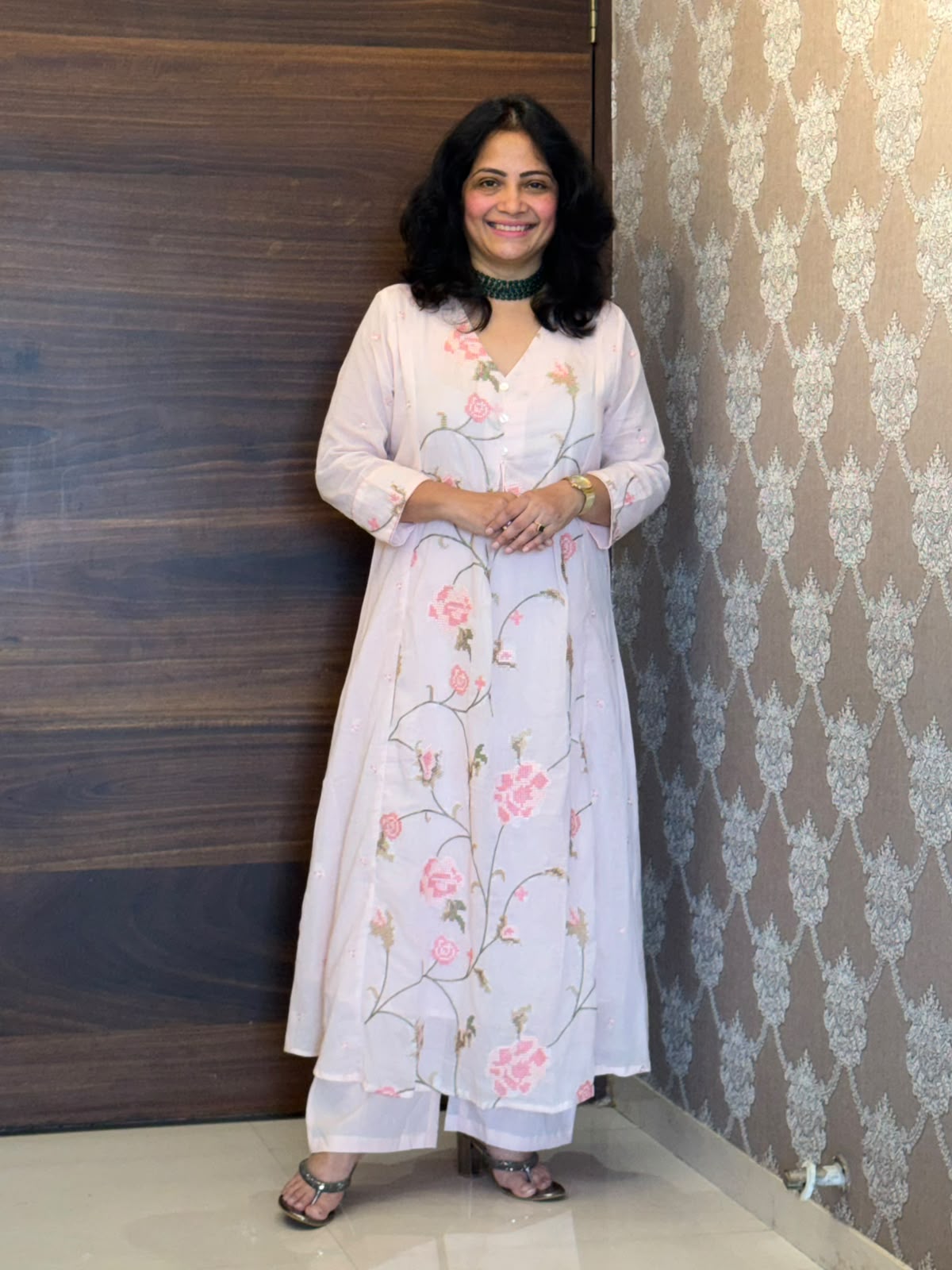 Powder Pink Colour Mulmul Cotton Dupatta Set