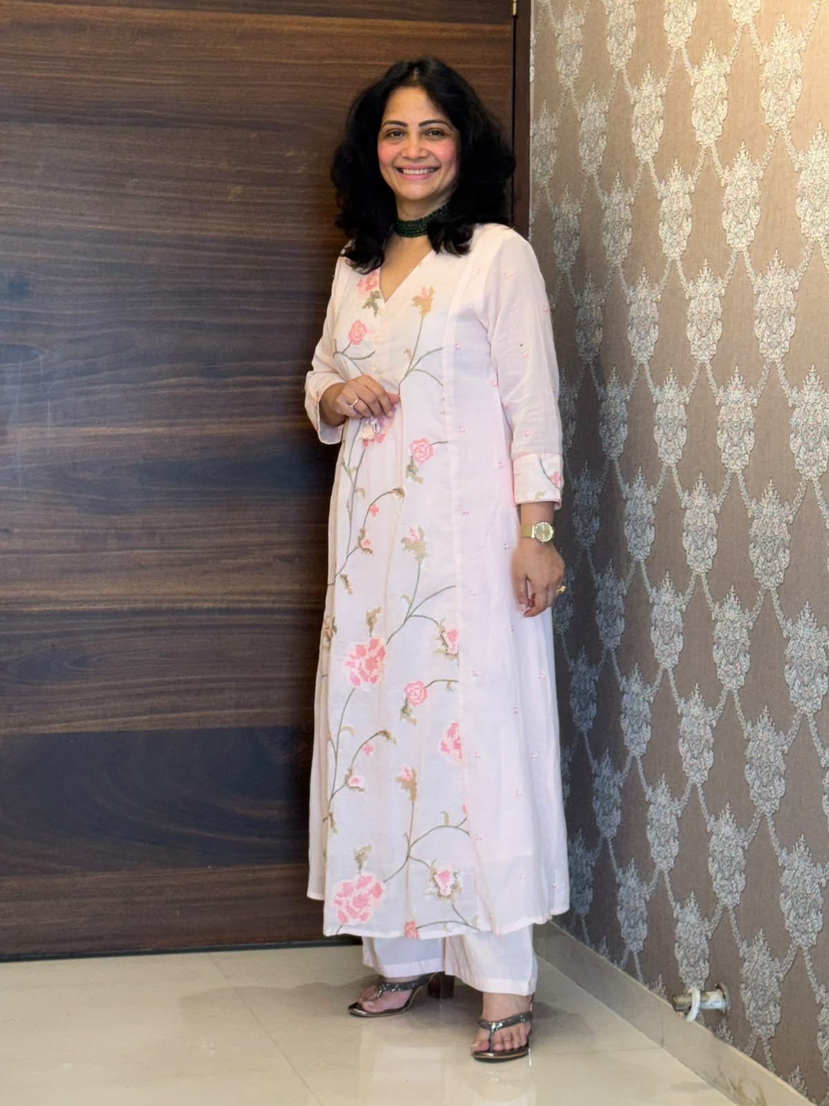 Powder Pink Colour Mulmul Cotton Dupatta Set