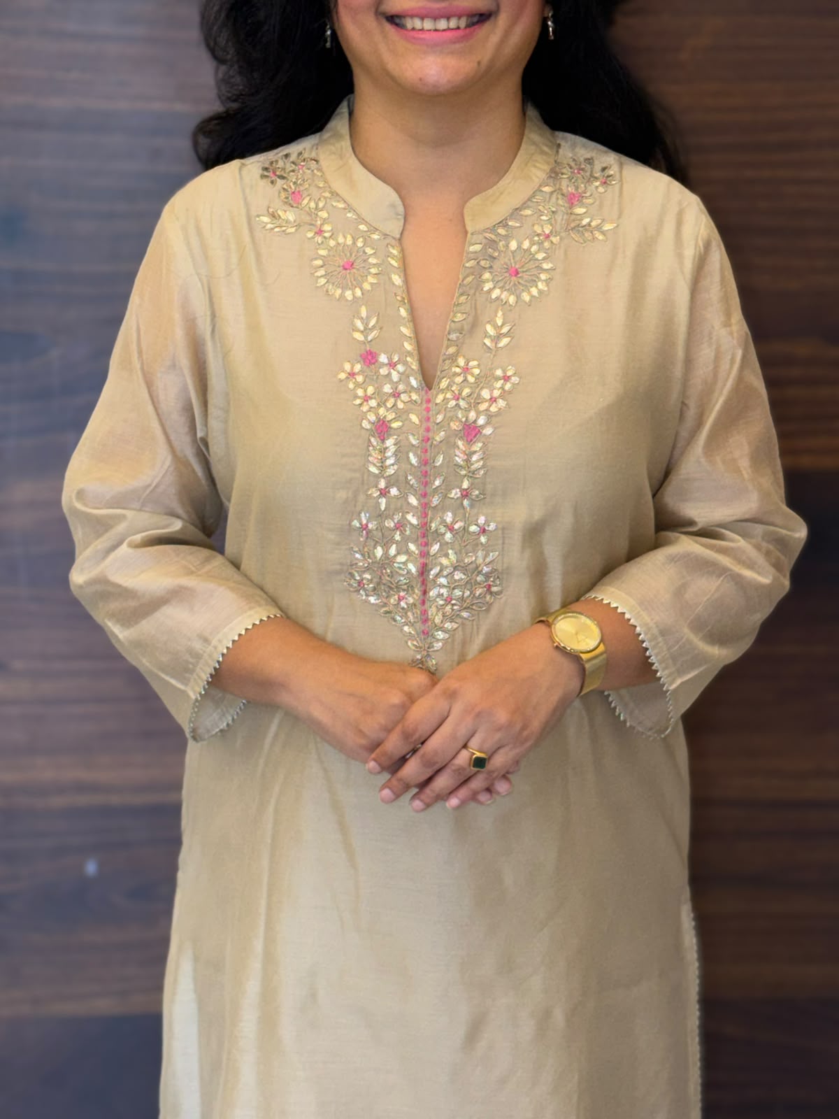 Motiya Color Chanderi Dupatta Set