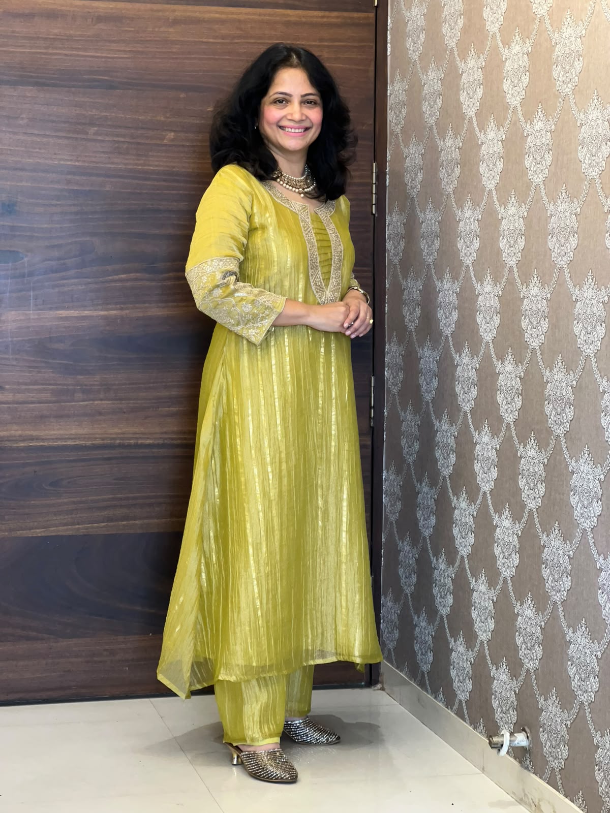 Mustard Color Salsa Fabric Dupatta Set