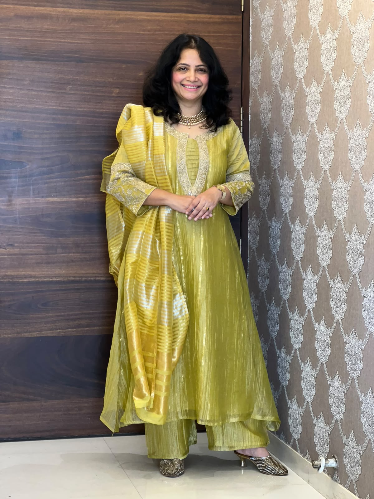 Mustard Color Salsa Fabric Dupatta Set
