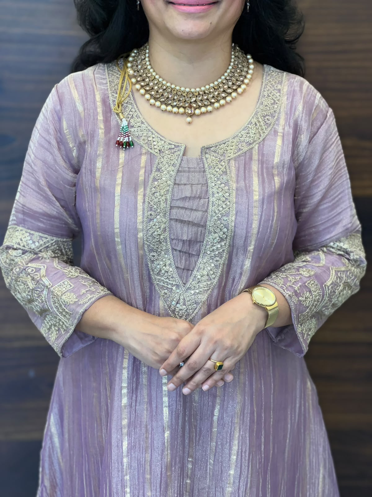 Lavender Color Salsa Fabric Dupatta Set