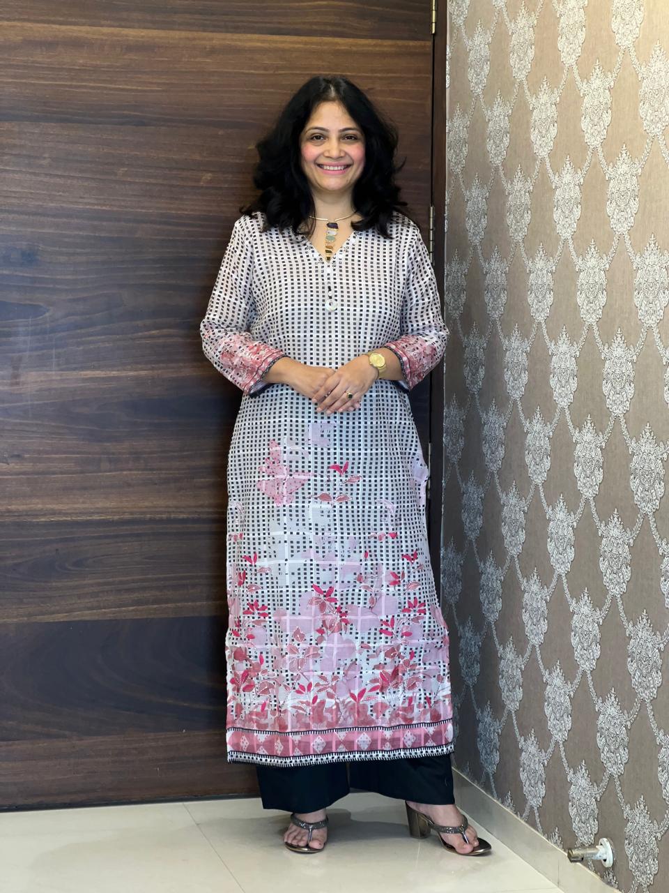 Off-White Linen Dupatta Set