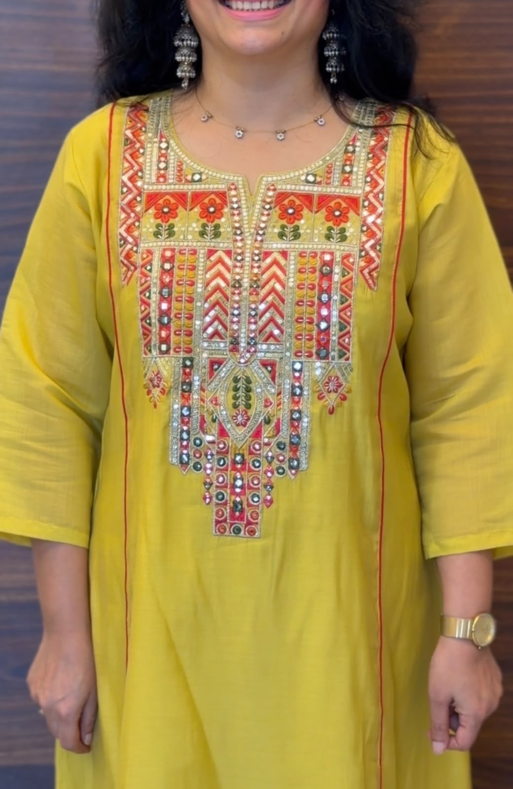 Yellow Color Mul Chanderi Dupatta Set