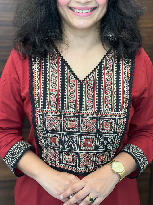 Maroon Color Pure Cotton Dupatta Set