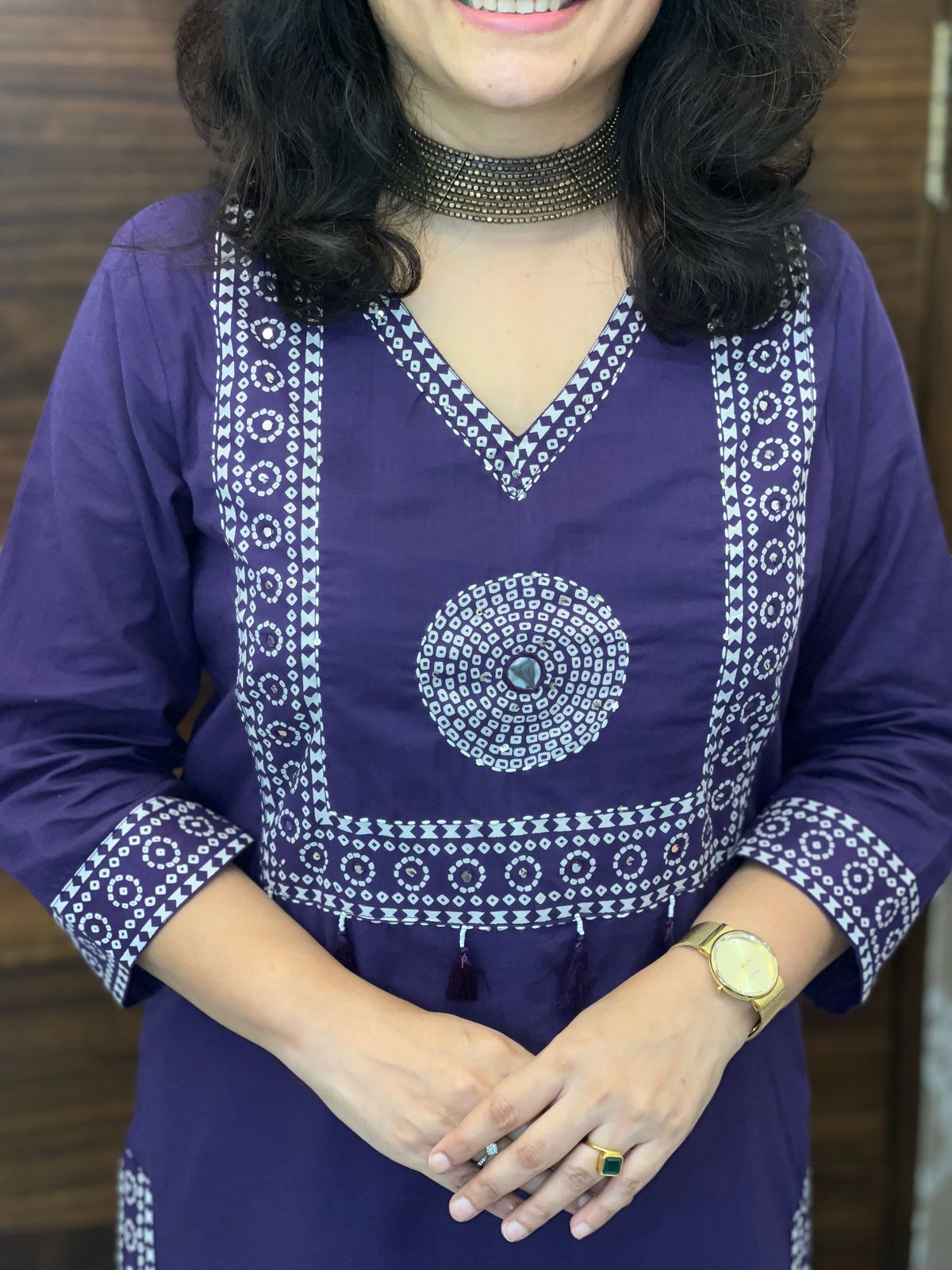 Purple Colour Pure Cotton Dupatta Set