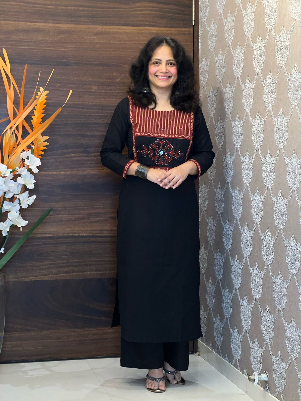 Black Colour Premium Cotton Dupatta Set