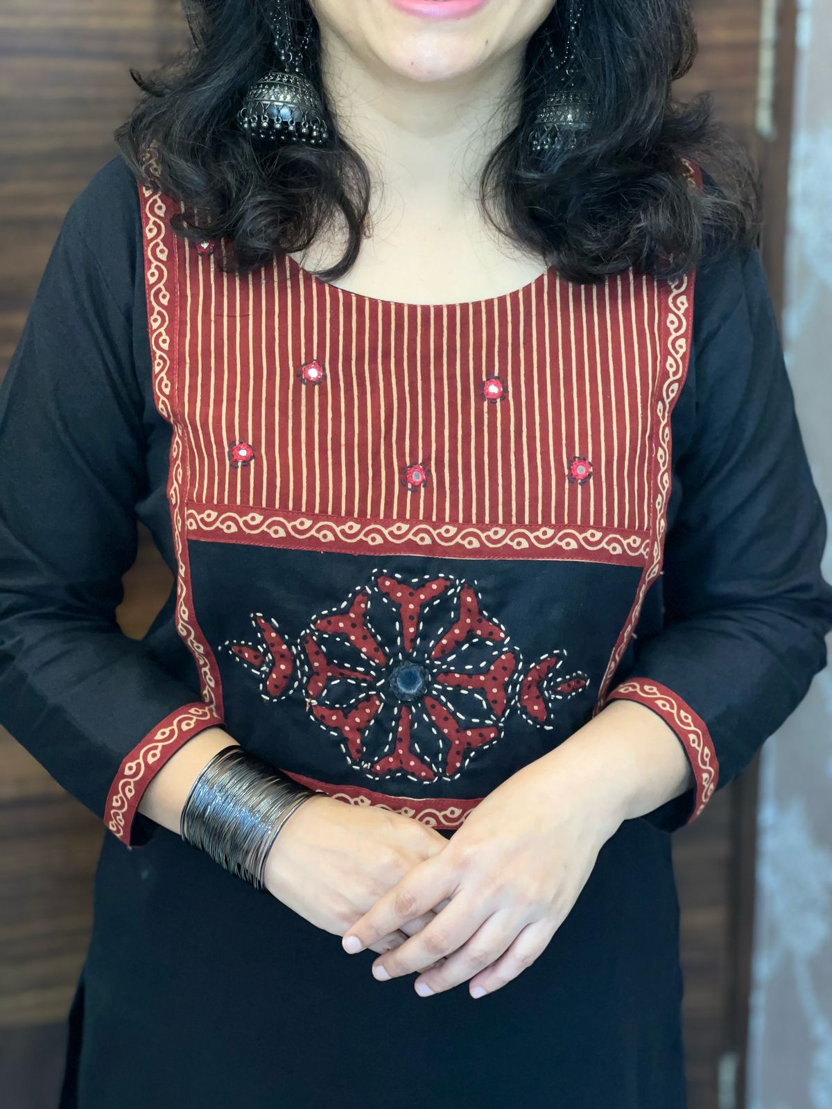 Black Colour Premium Cotton Dupatta Set