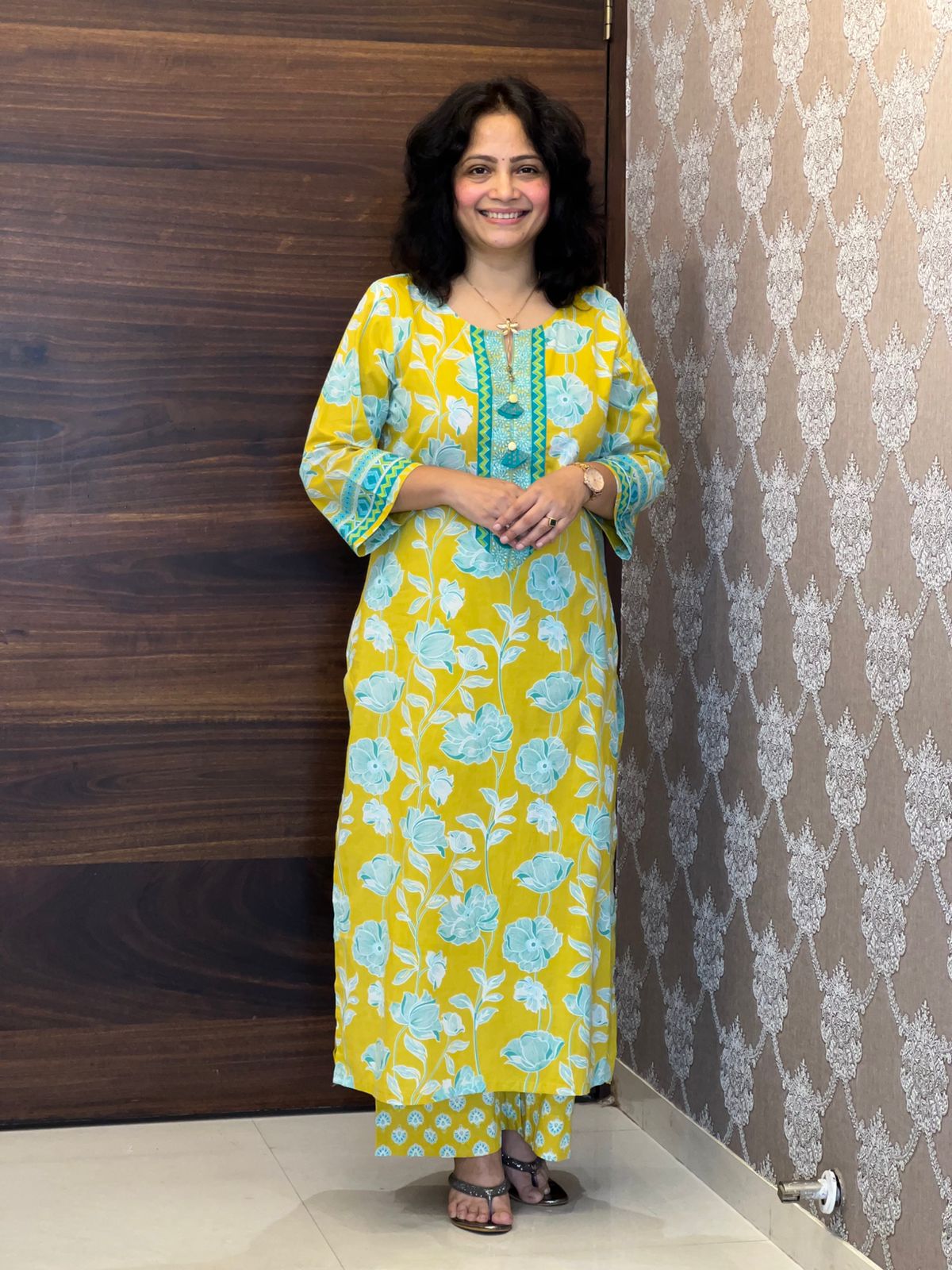 Yellow Colour Pure Cotton Dupatta Set