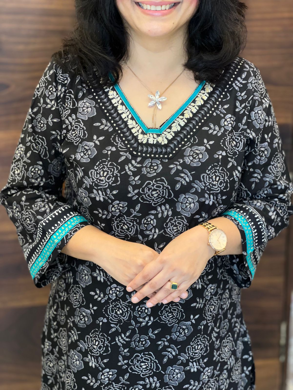 Black Colour Pure Cotton Dupatta Set