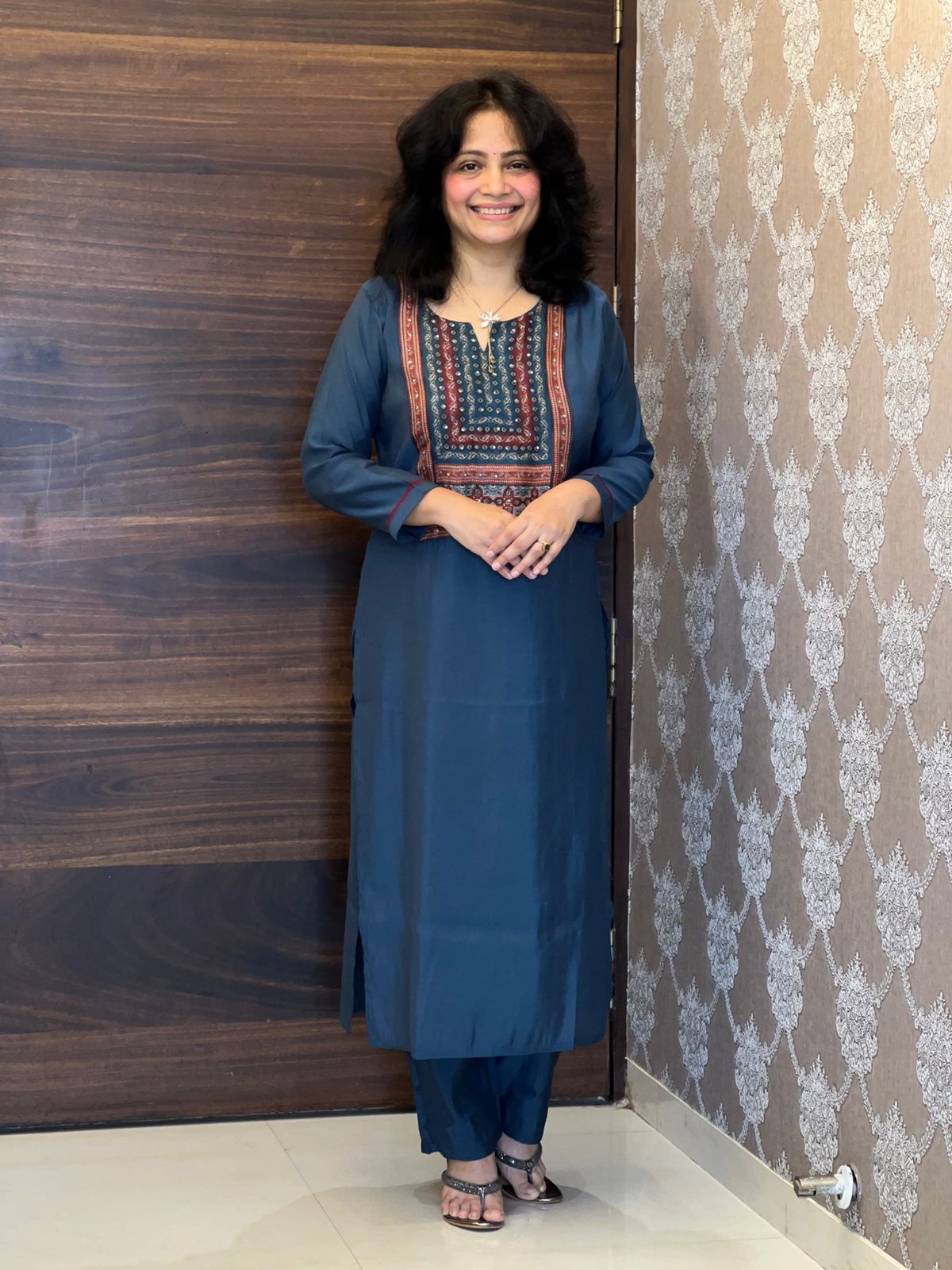 Teal Blue Color Modal Muslin Dupatta Set