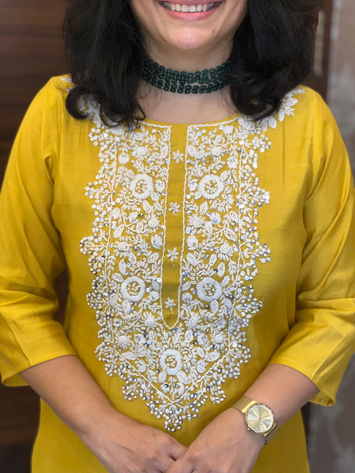 Yellow Color Muslin Dupatta Set