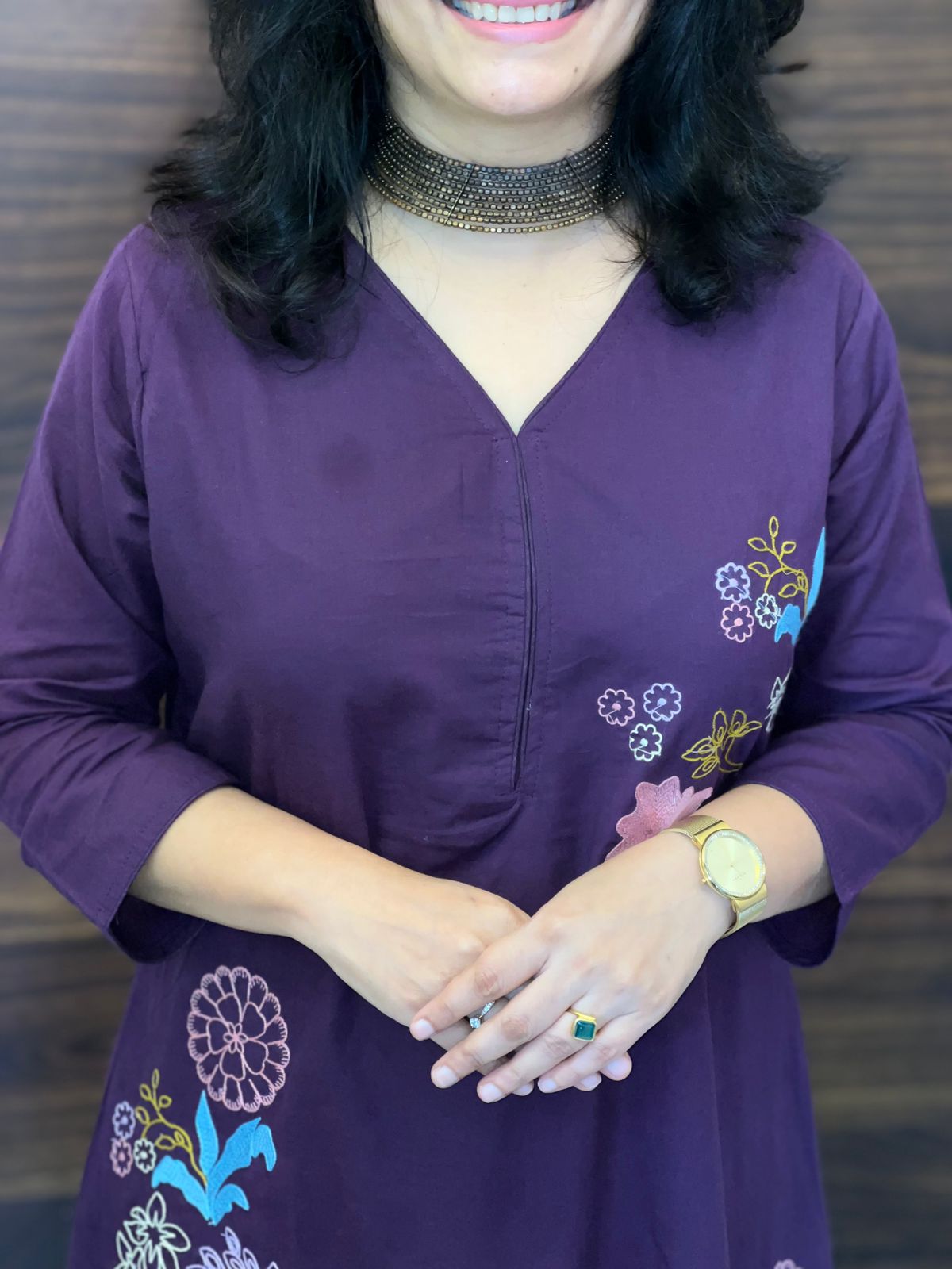 Purple Color Pure Cotton Dupatta Set