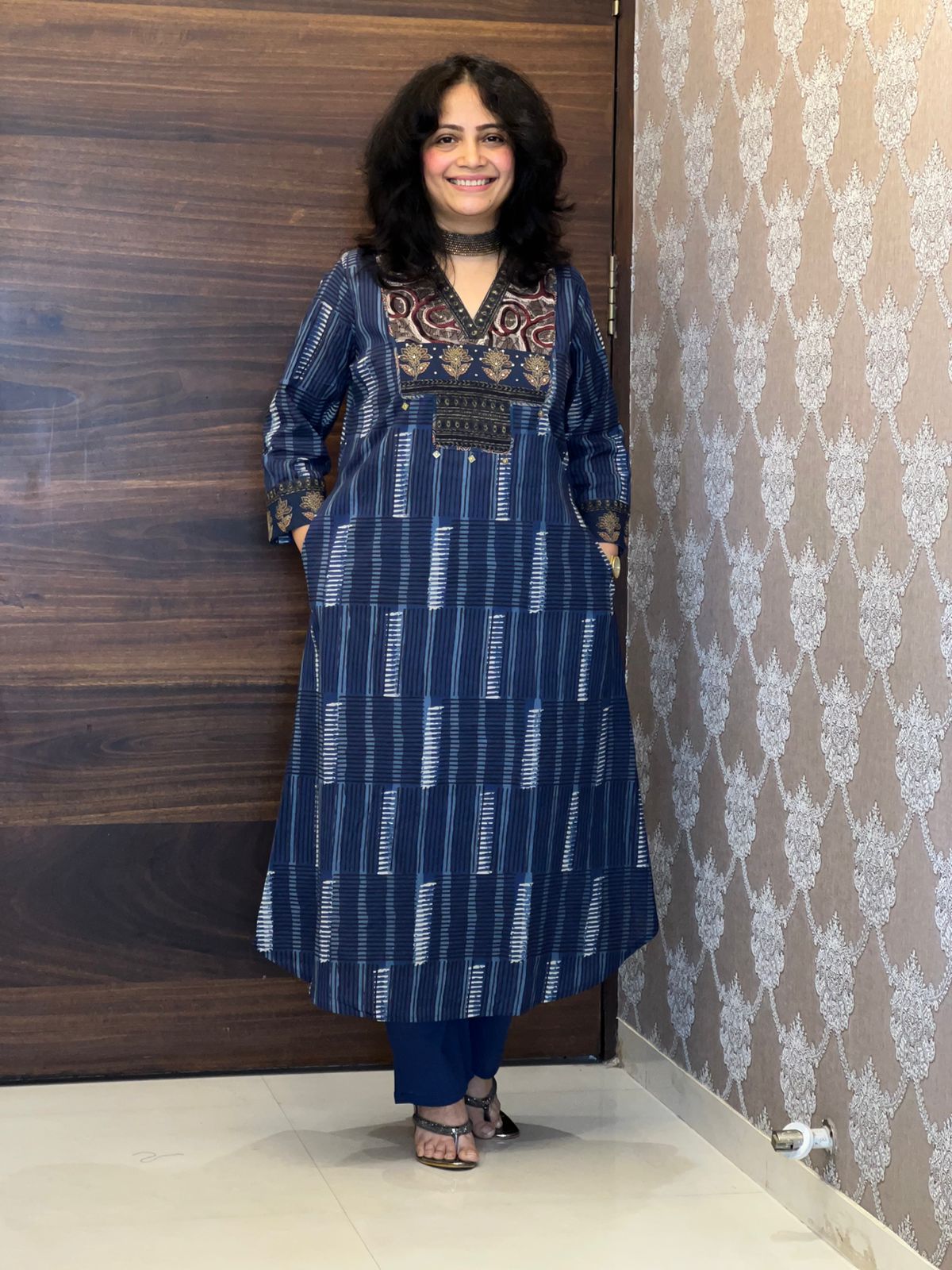 Blue Color Pure Cotton Dupatta Set