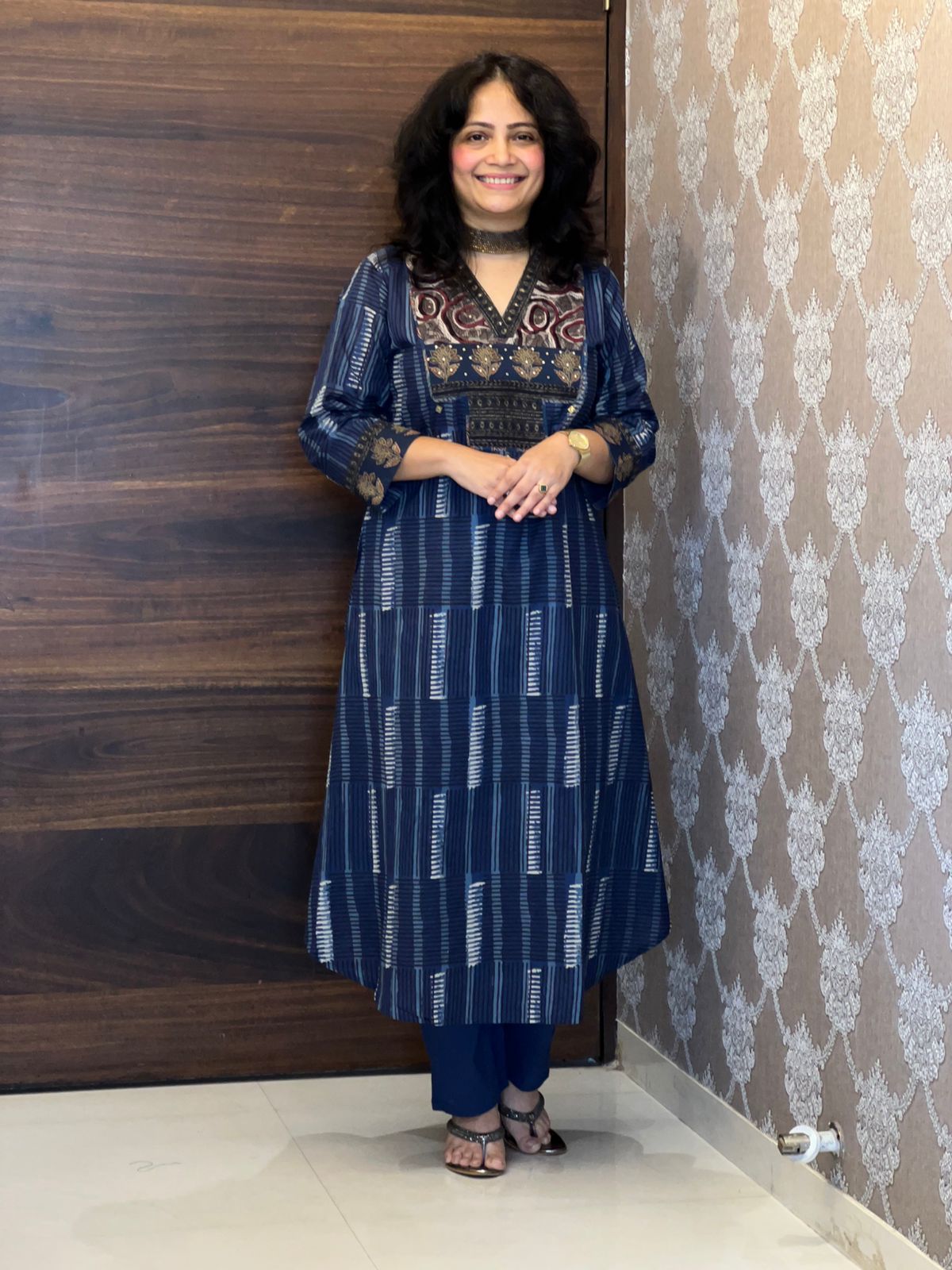 Blue Color Pure Cotton Dupatta Set