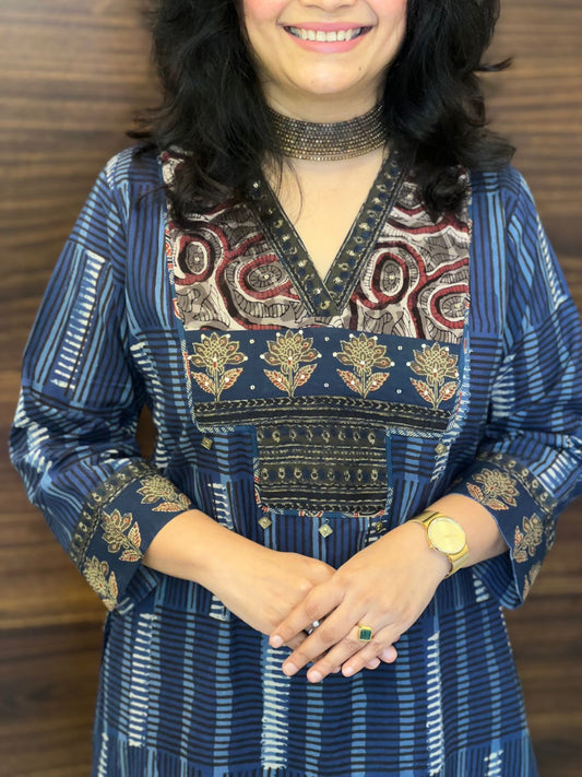 Blue Color Pure Cotton Dupatta Set