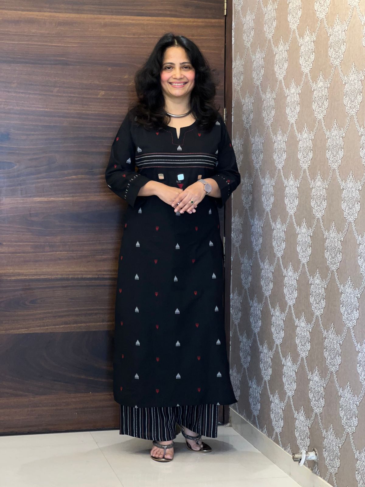 Black Colour Handloom Dupatta Set