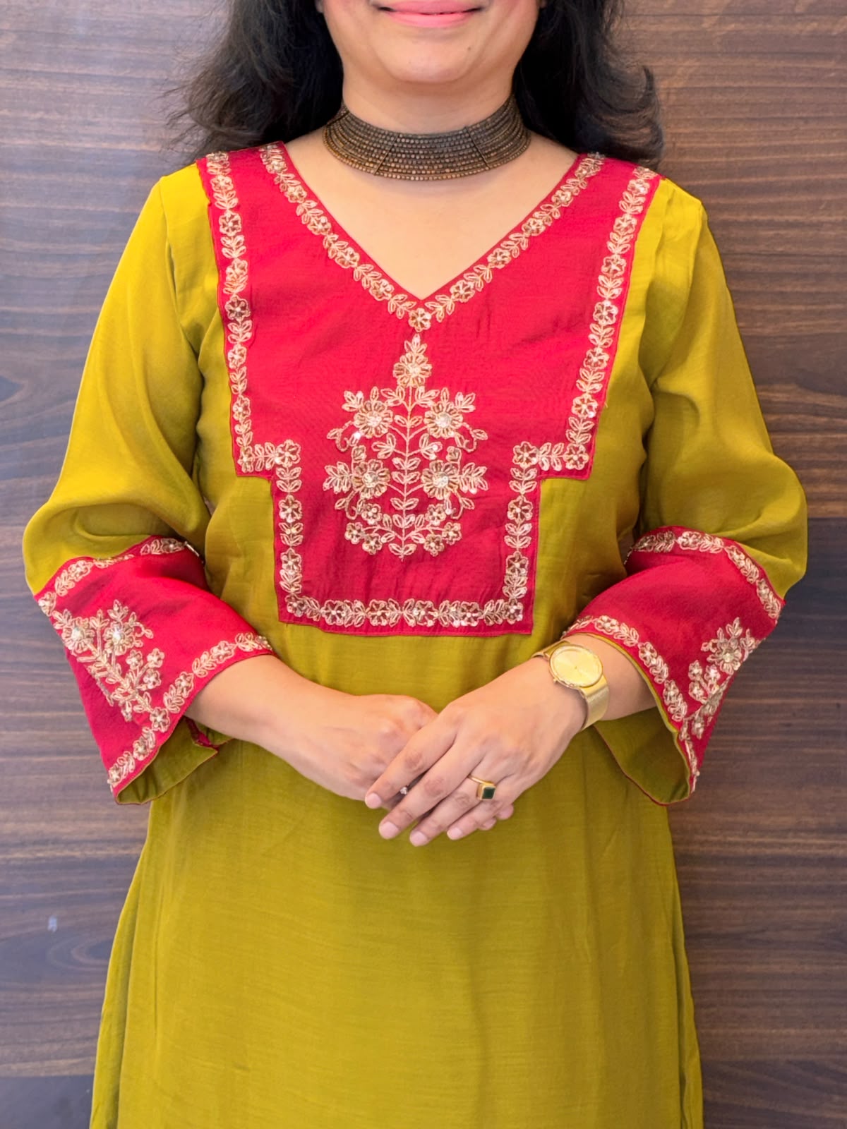 Mustard-Pink Color Mul Chanderi Dupatta Set