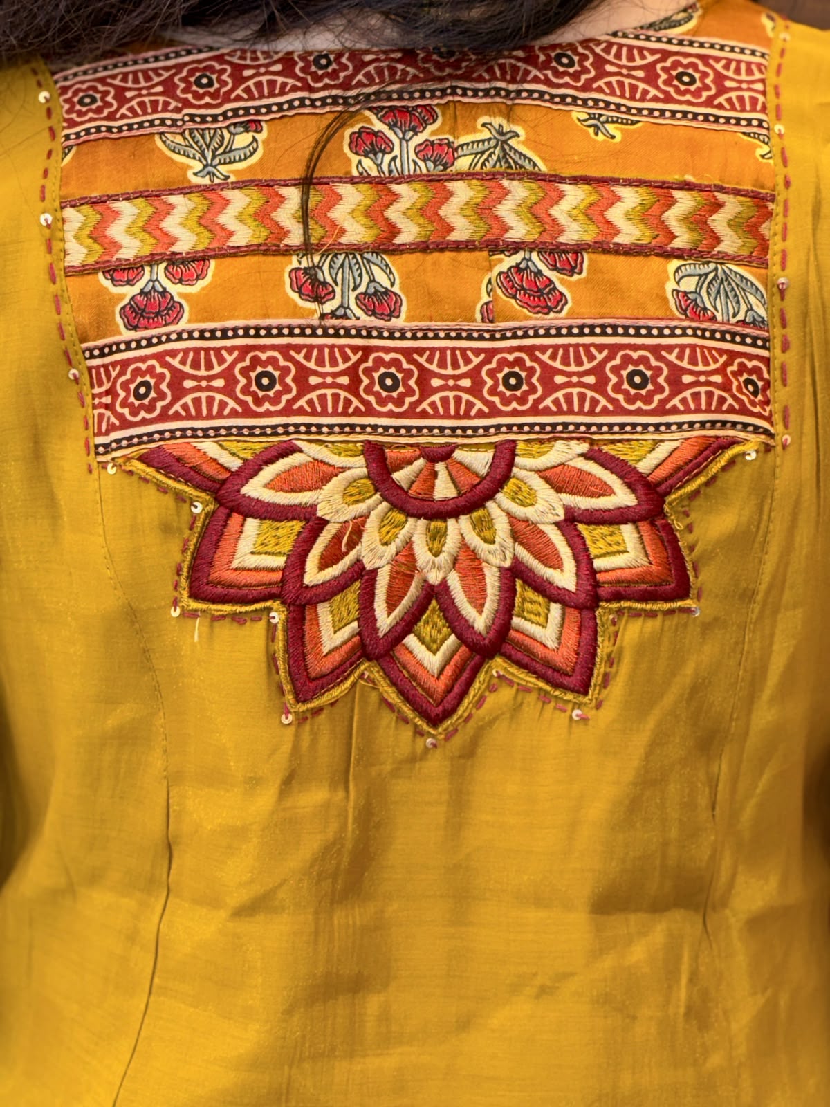 Mustard Color Mul Chanderi Dupatta Set