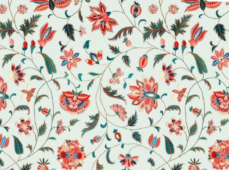 Powder Blue Kalamkari Digital Print Linen A-Line Kurti